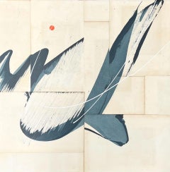Hokusai Ocean Blue III, 2024 - Abstract Mixed Media Painting on Vintage Book