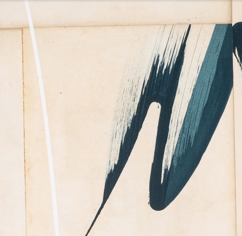 Hokusai Ocean IV - Abstract Blue + White Mixed Media Work on Book Covers For Sale 6