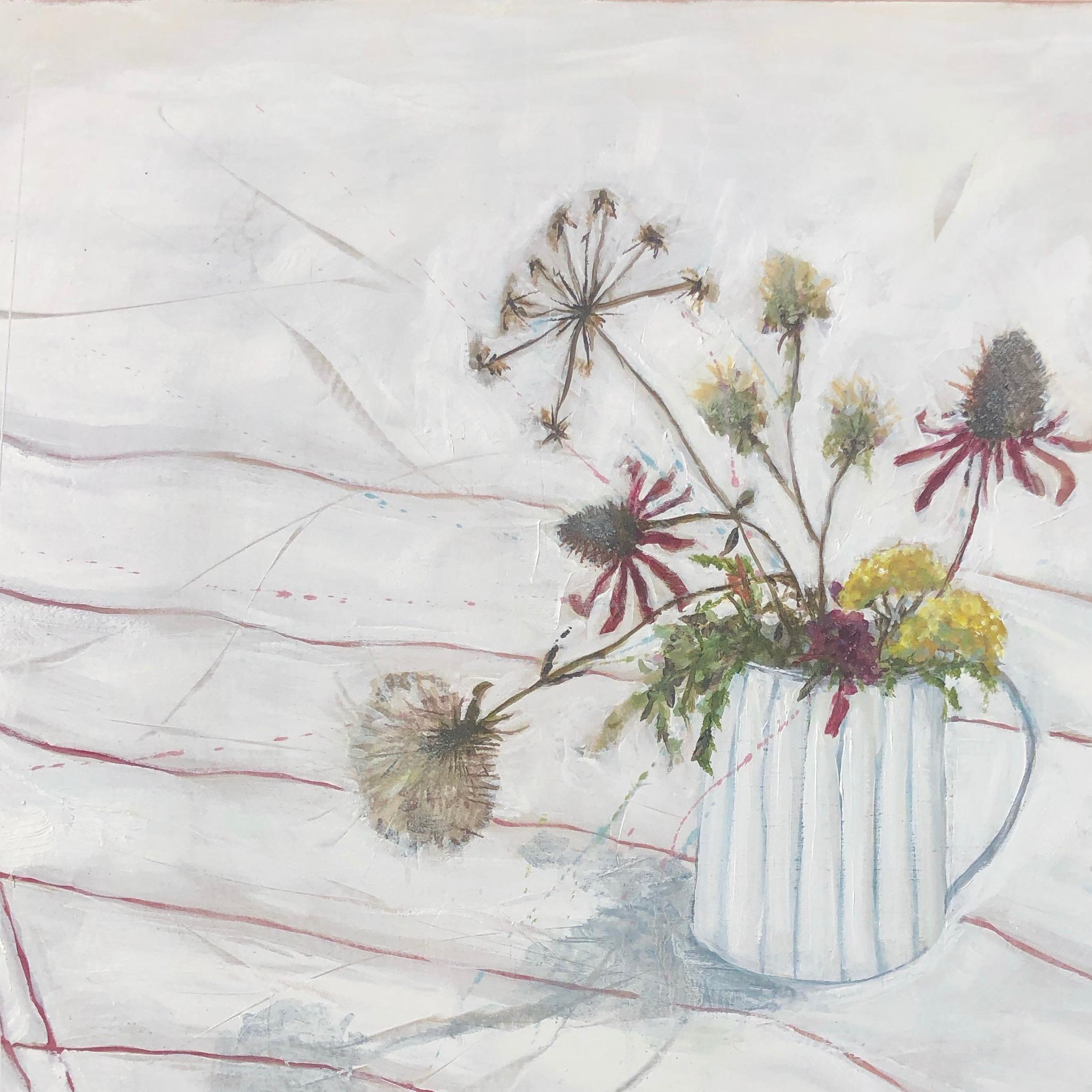 Sticks and Stems, Jane Skingley, still life oil painting flower 2021 For Sale 2