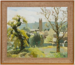 Jane Storey - Signed & Framed 1972 Oil, Village Landscape Scene