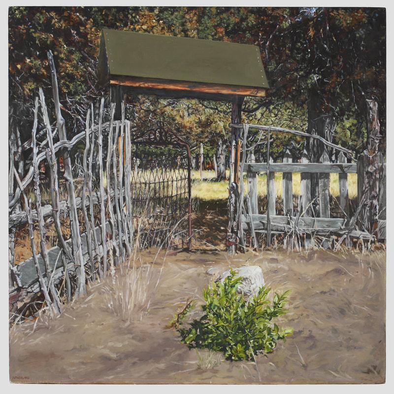 Jane Sutherland Landscape Painting – Gate in Baca County, Colorado