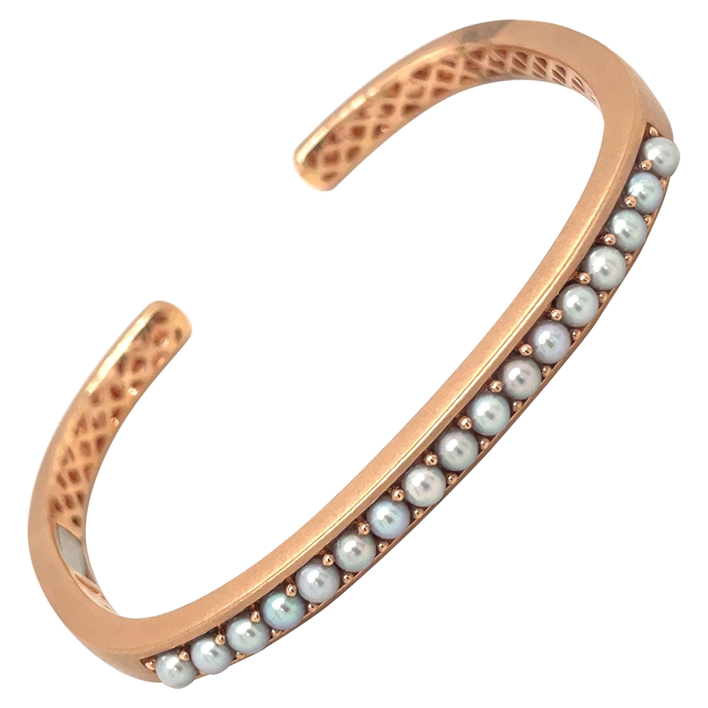 Jane Taylor 18kt Rose Gold Bracelet with Pearls For Sale