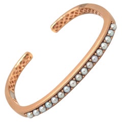 Jane Taylor Pulsera de oro rosa de 18 quilates con perlas