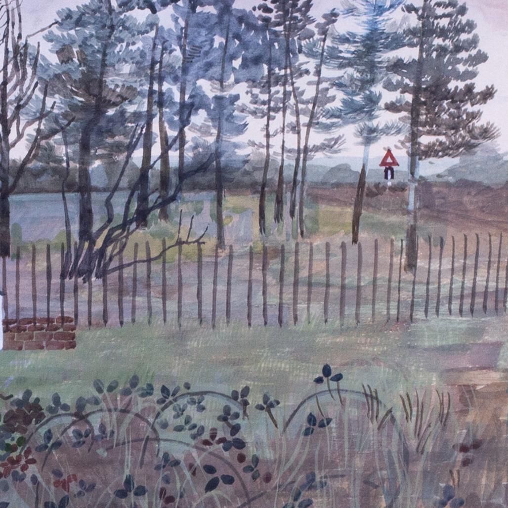 Quadro britannico di metà secolo raffigurante bambini che giocano in un parco giochi invernale in vendita 1