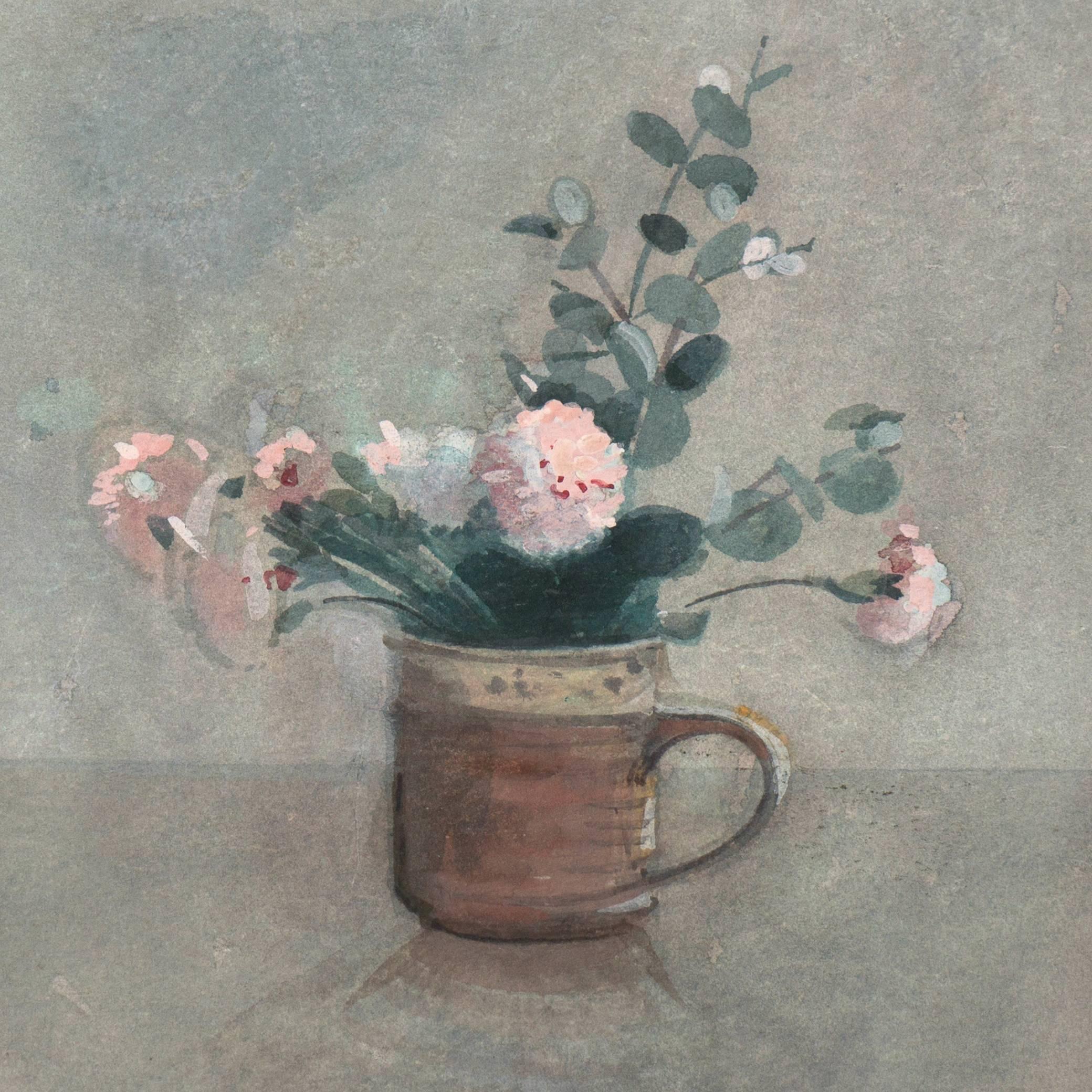 'Garofani rosa', Royal Society of British Watercolorists, Artista donna, RSBA - Painting di Jane Taylor