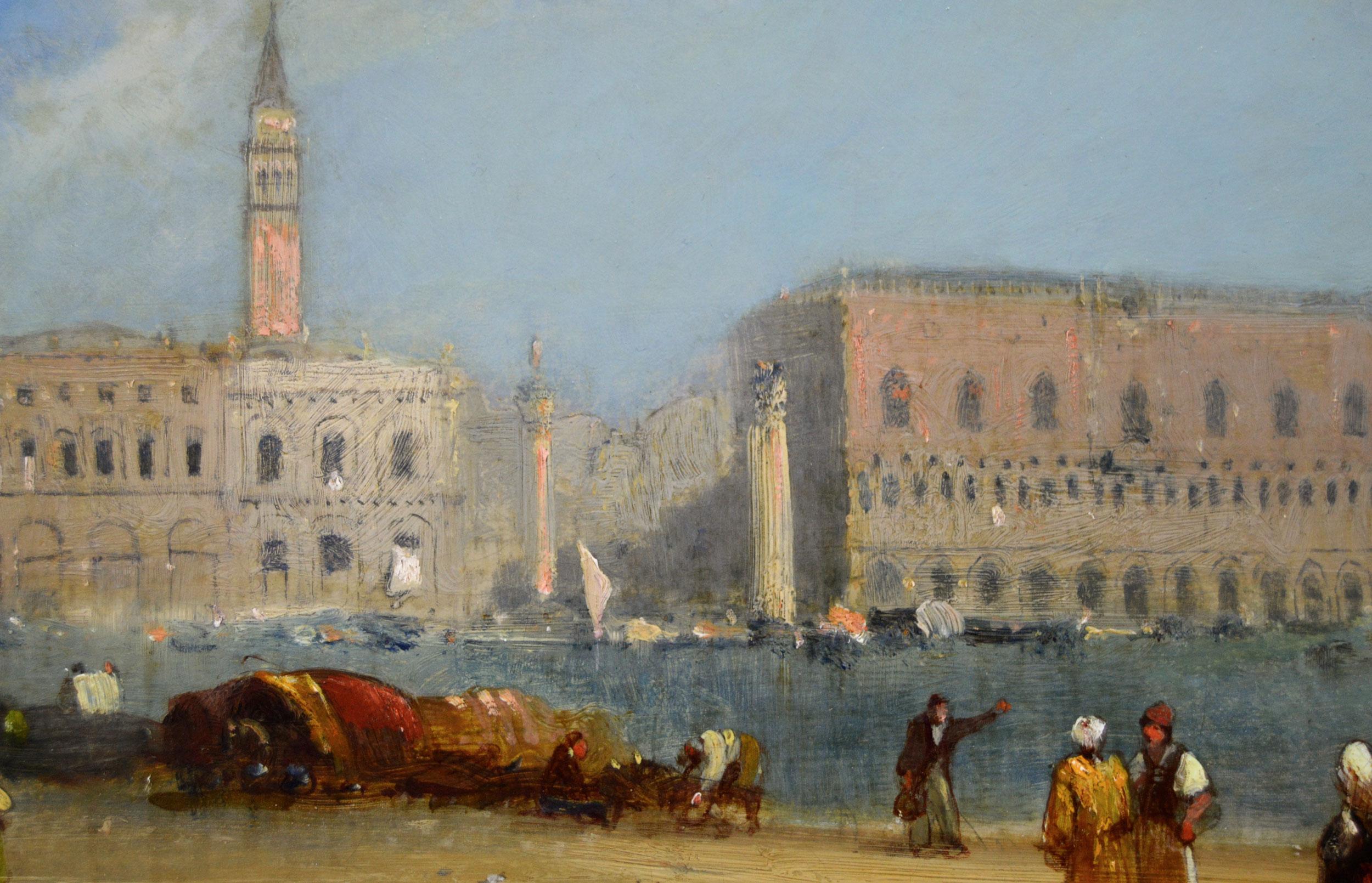 19th century oil painting of the Doge’s Palace from the Dogana, Venice  For Sale 2