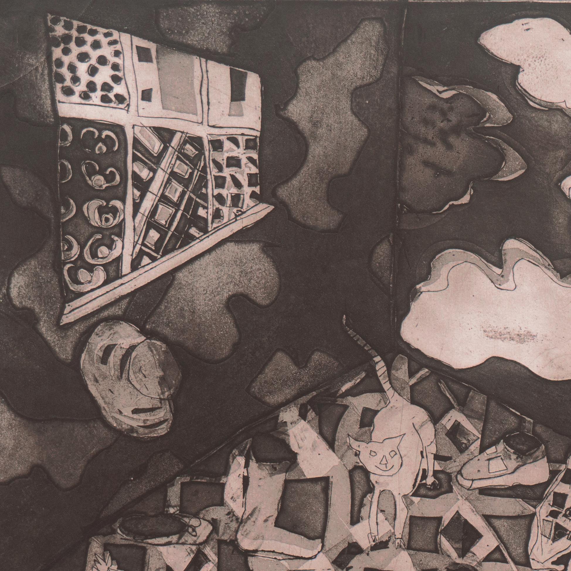 'Evening Encounter', San Francisco Bay Area Modernist, Atelier 63, Artiste femme en vente 1