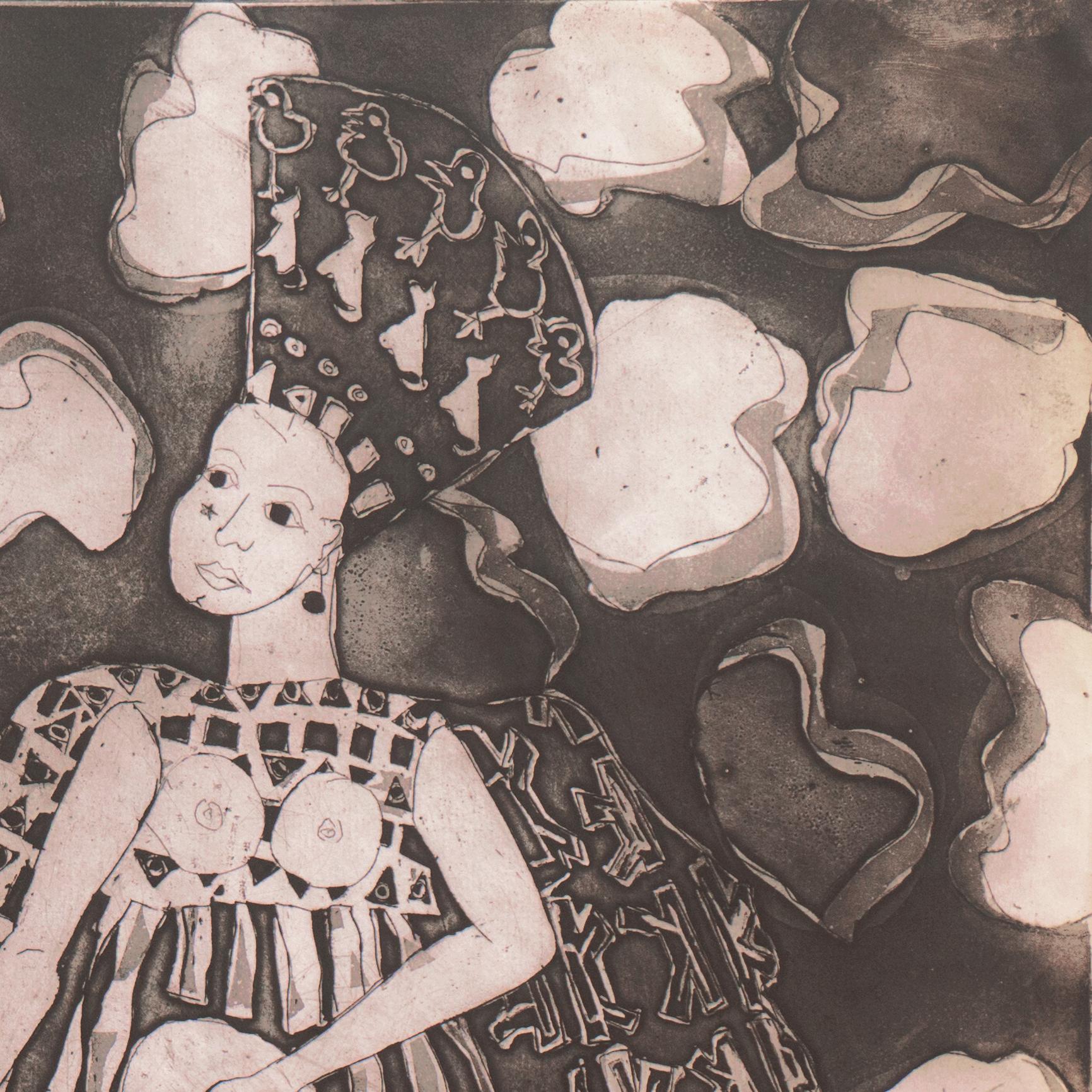 'Evening Encounter', San Francisco Bay Area Modernist, Atelier 63, Artiste femme en vente 2