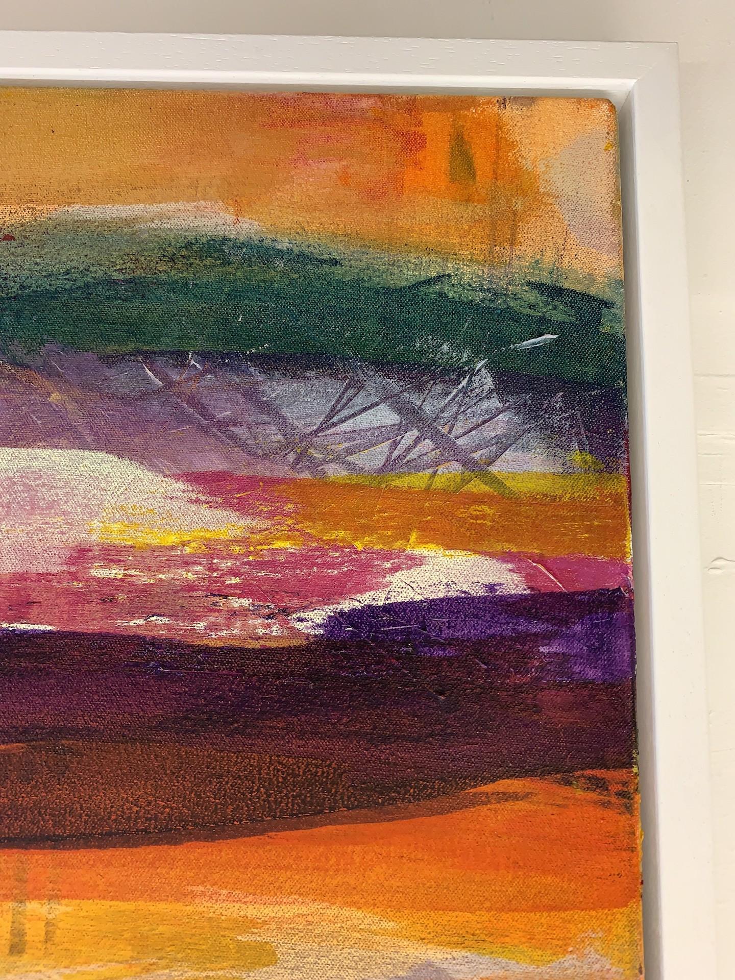 Burning Sands, Originalgemälde, farbenfrohe abstrakte Schleifen, Kunst, Landschaft  (Braun), Landscape Painting, von Jane Wachman