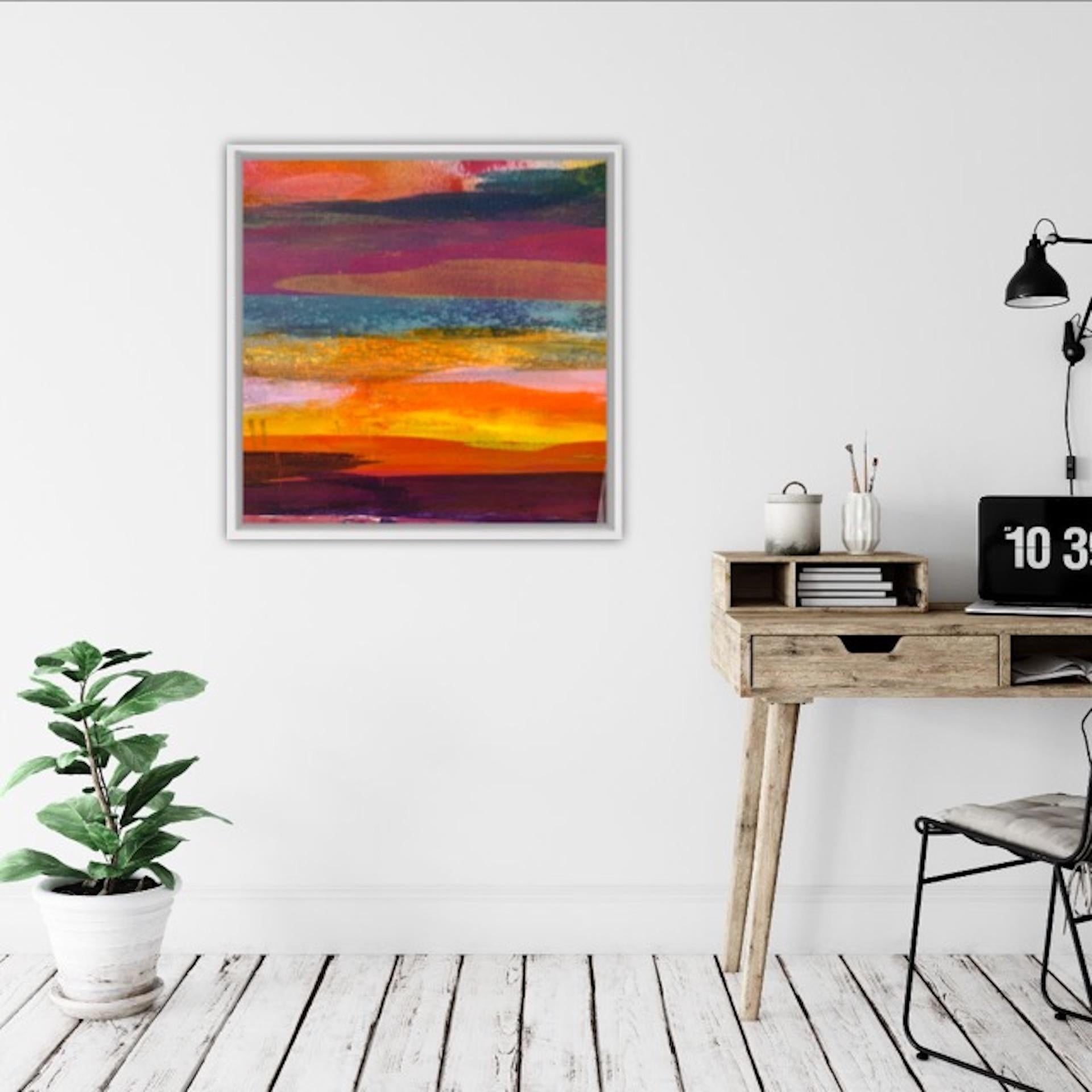 Burning Sands, Original Painting, Colourful Abstract Strokes, Art, landscape  For Sale 6