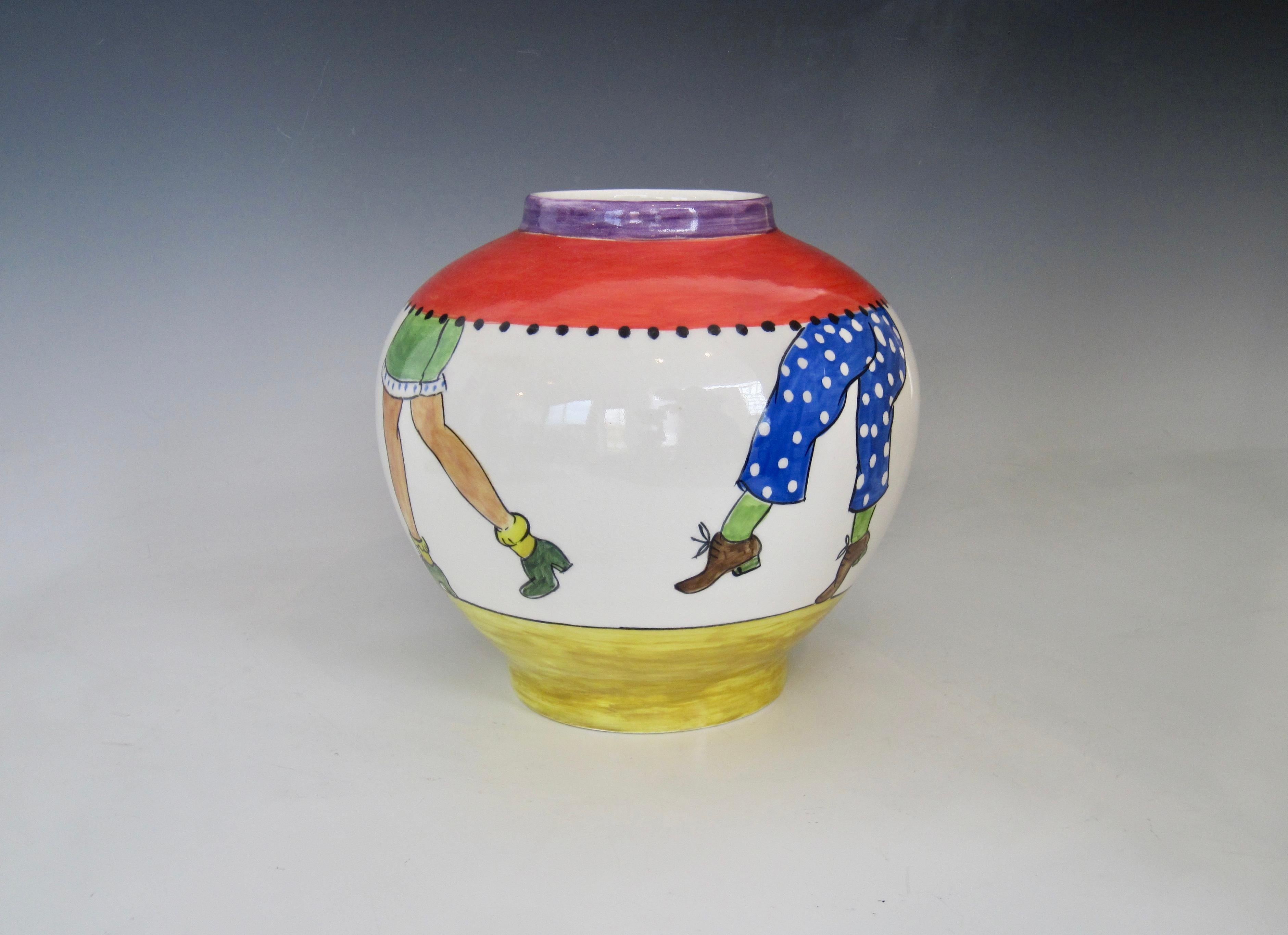 Jane Willingale English Ceramic Loudware Vase In Good Condition In Ferndale, MI