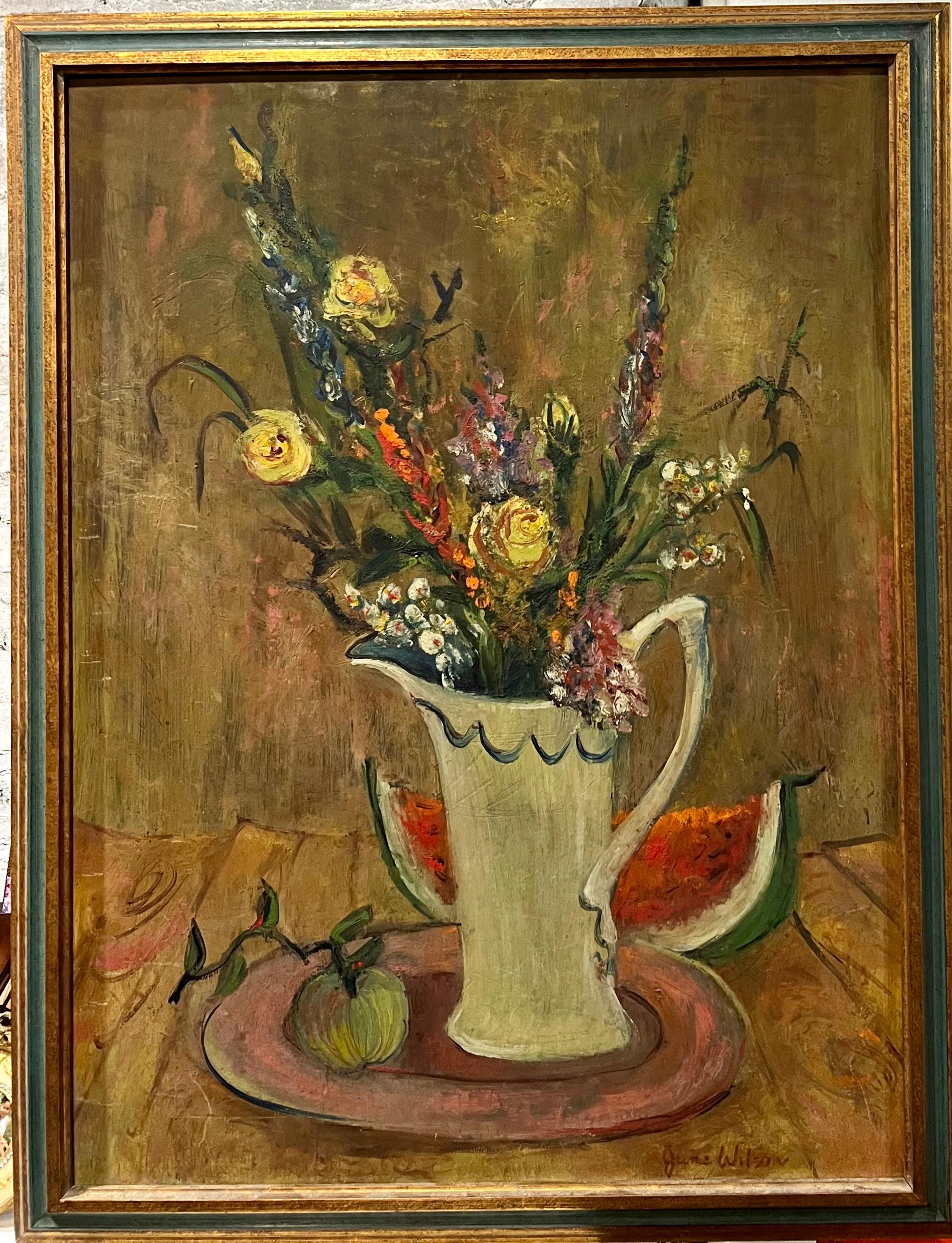 Zum Verkauf steht ein postimpressionistisches Stilleben von Jane Wilson (1924-2015). Jane Wilson war eine wichtige Malerin des Abstrakten Expressionismus. Sie wurde in zahlreichen Museen ausgestellt, darunter das Moma, das Metropolitan Museum und