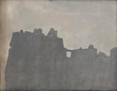 Vintage "Grey Skyline," Jane Wilson, Female Abstract Expressionist Landscape Cityscape