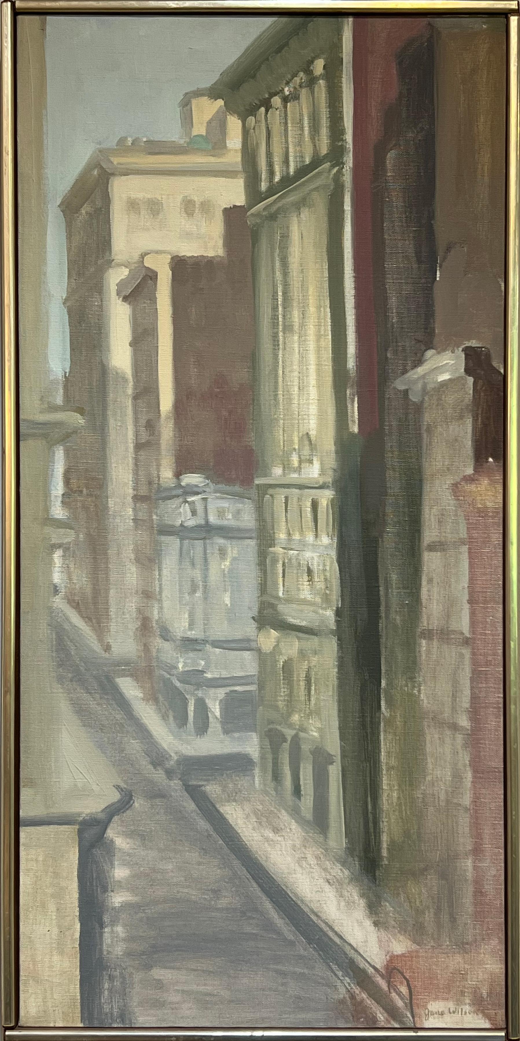 NEW YORK Broadway Street Scene FEMALE Amerikanischer modernistischer impressionistischer Maler – Painting von Jane Wilson