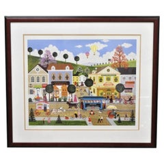 Jane Wooster Scott Signed and Numbered Serigraph Framed Art "Carefree Days"