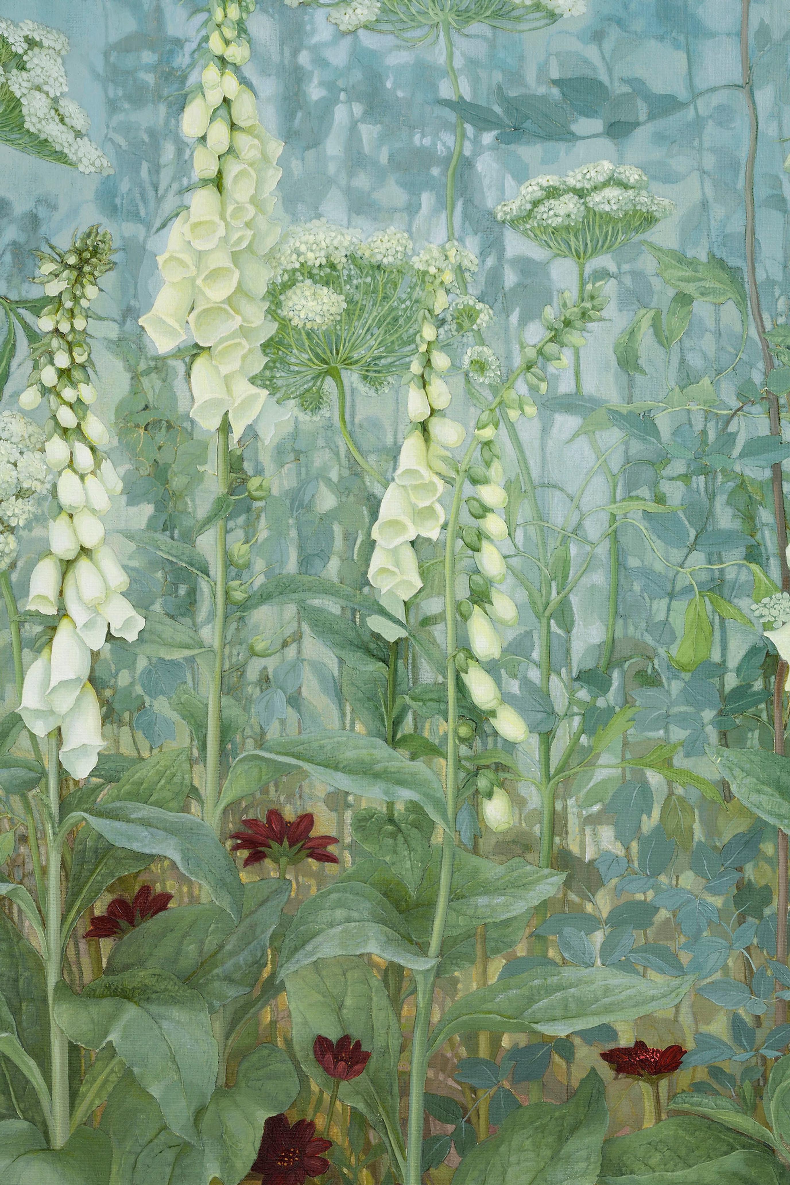 Foxgloves, Ammi, Chocolate Cosmos - Painting by Jane Wormell