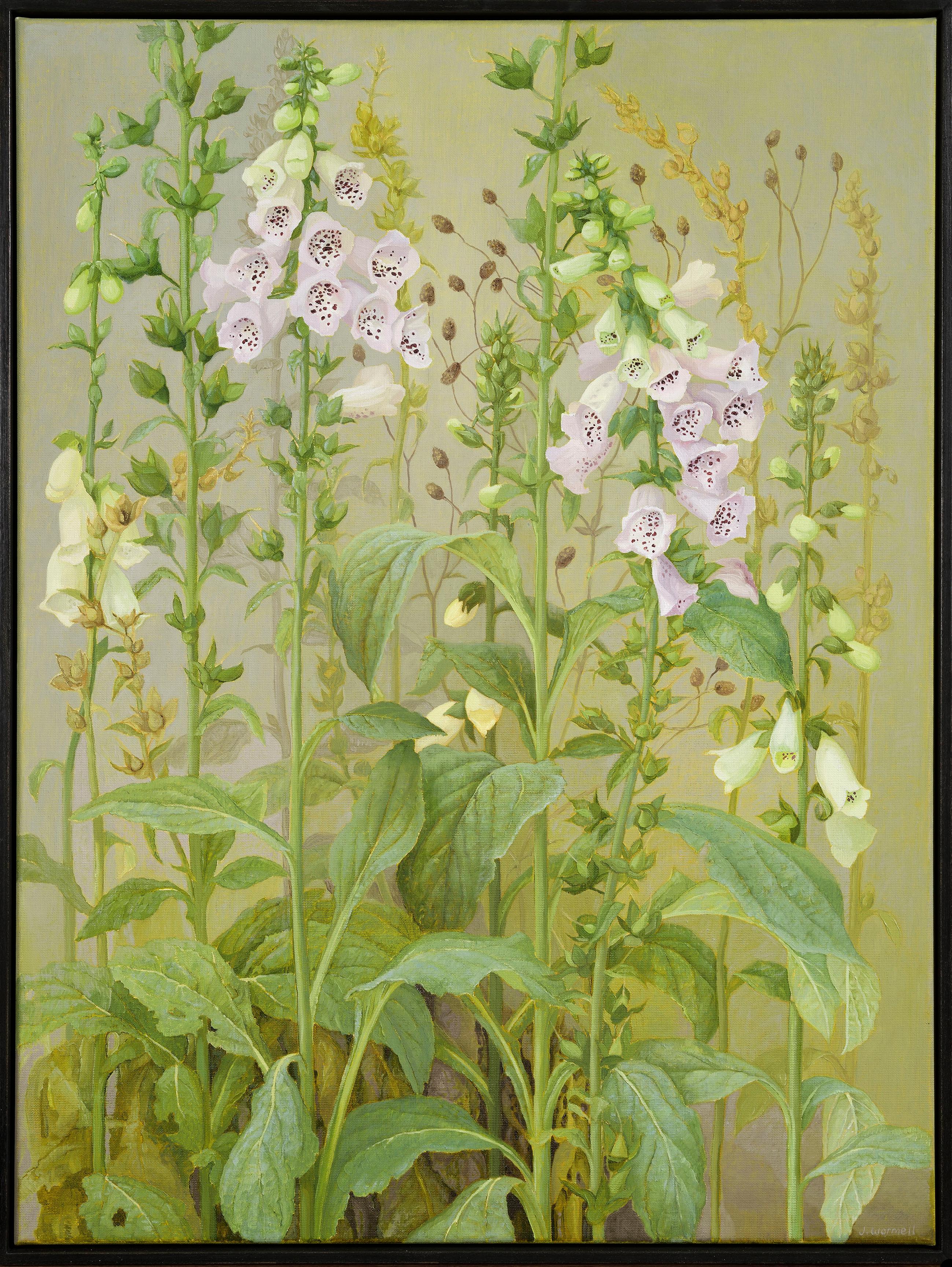 Jane Wormell Landscape Painting - Foxgloves