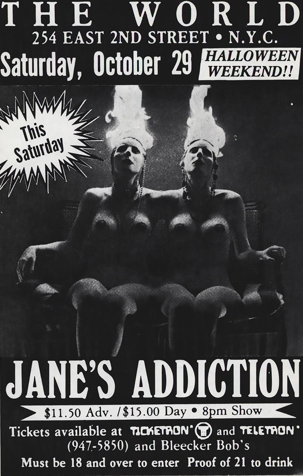 Jane's Addiction at The World Halloween 1988 In Good Condition For Sale In Brooklyn, NY