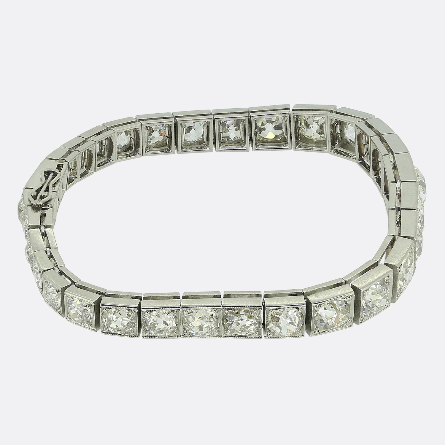 Janesich Bracelet ligne de diamants taille ancienne 18,00 carats Bon état - En vente à London, GB