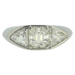 Janesich Art Deco Diamond Three Stone Ring