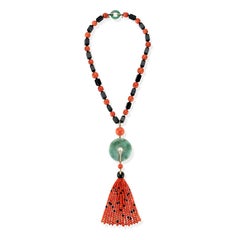 Janesich Korallen-Onyx & Jade Quastenkette
