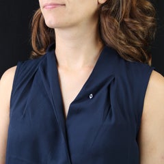 Janesich French 1920s Sapphire Diamonds Platinum Tie Pin Brooch