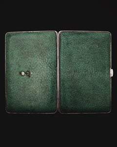 Janesich, Vermeil Covered with Dark Green Galuchat Cigarette Case, circa 1925