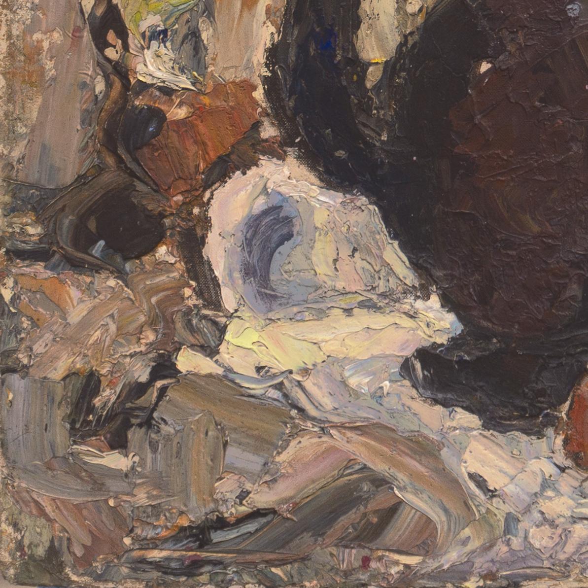 « Fishers in a Teapot �», Paris, MoMA, LACMA, Californie post-impressionniste - Marron Still-Life Painting par Janet Ament De La Roche