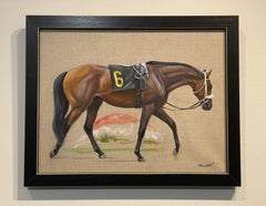 Janet Crawford, "#6 Study", 14x18 Portrait équestre Peinture à l'huile sur toile