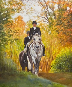Janet Crawford, "Shimmering Sunlight", 24x20 Equestrian Landscape Oil Painting