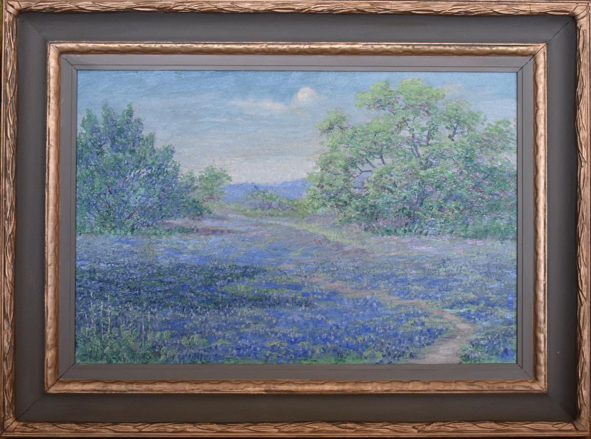 Janet Downie Landscape Painting - "Early Spring In Travis Heights"   Austin Texas