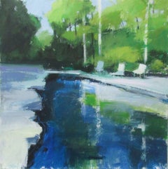 By the Pool, Painting, Acrylic on Canvas