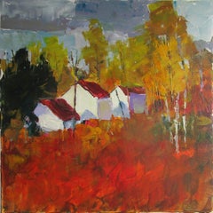 Houses and Birches, Mahwah, peinture d'origine