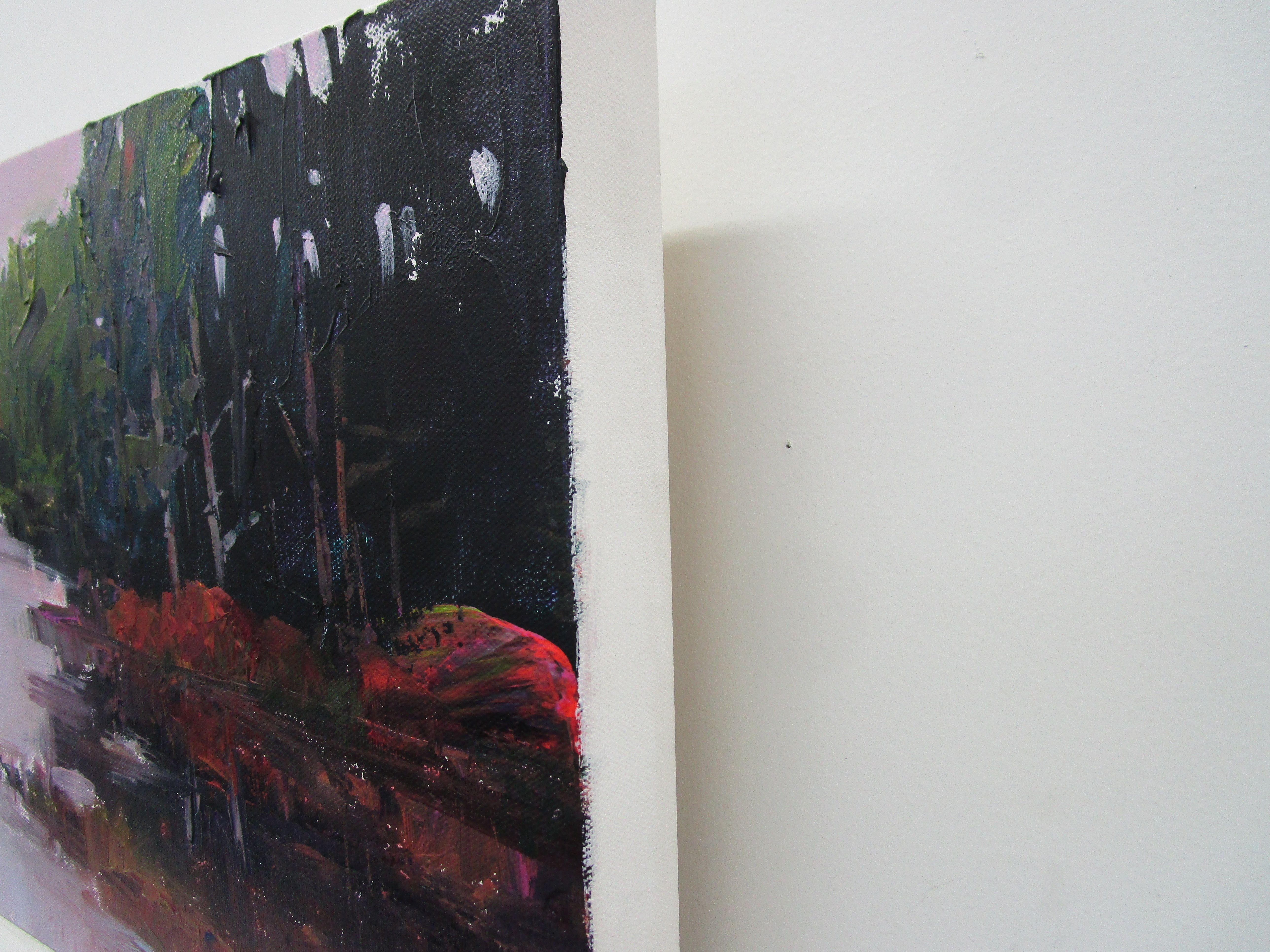 Sumpfige Bucht, ein See im Harriman State Park, NY :: Gemälde :: Impressionist :: Dieses Werk wird mit einem offiziellen, vom Künstler unterzeichneten Echtheitszertifikat geliefert :: Bereit zum Aufhängen: Ja :: Signiert: Ja :: Ort der Signatur: