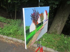 Street in Mormant, France, Original Painting