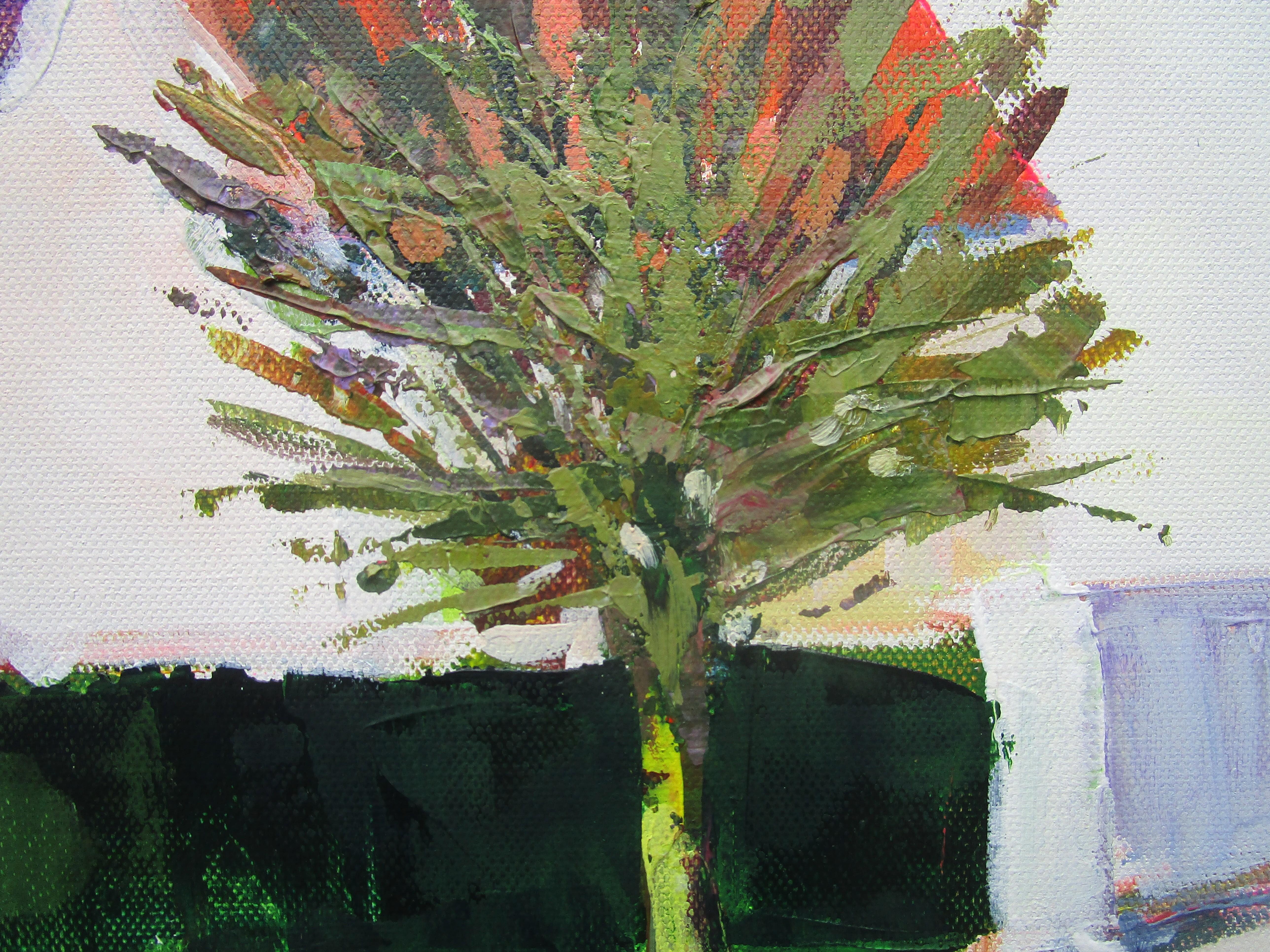 Street in Mormant, France, Original Painting For Sale 1