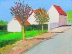 Street in Mormant, France, Original Painting