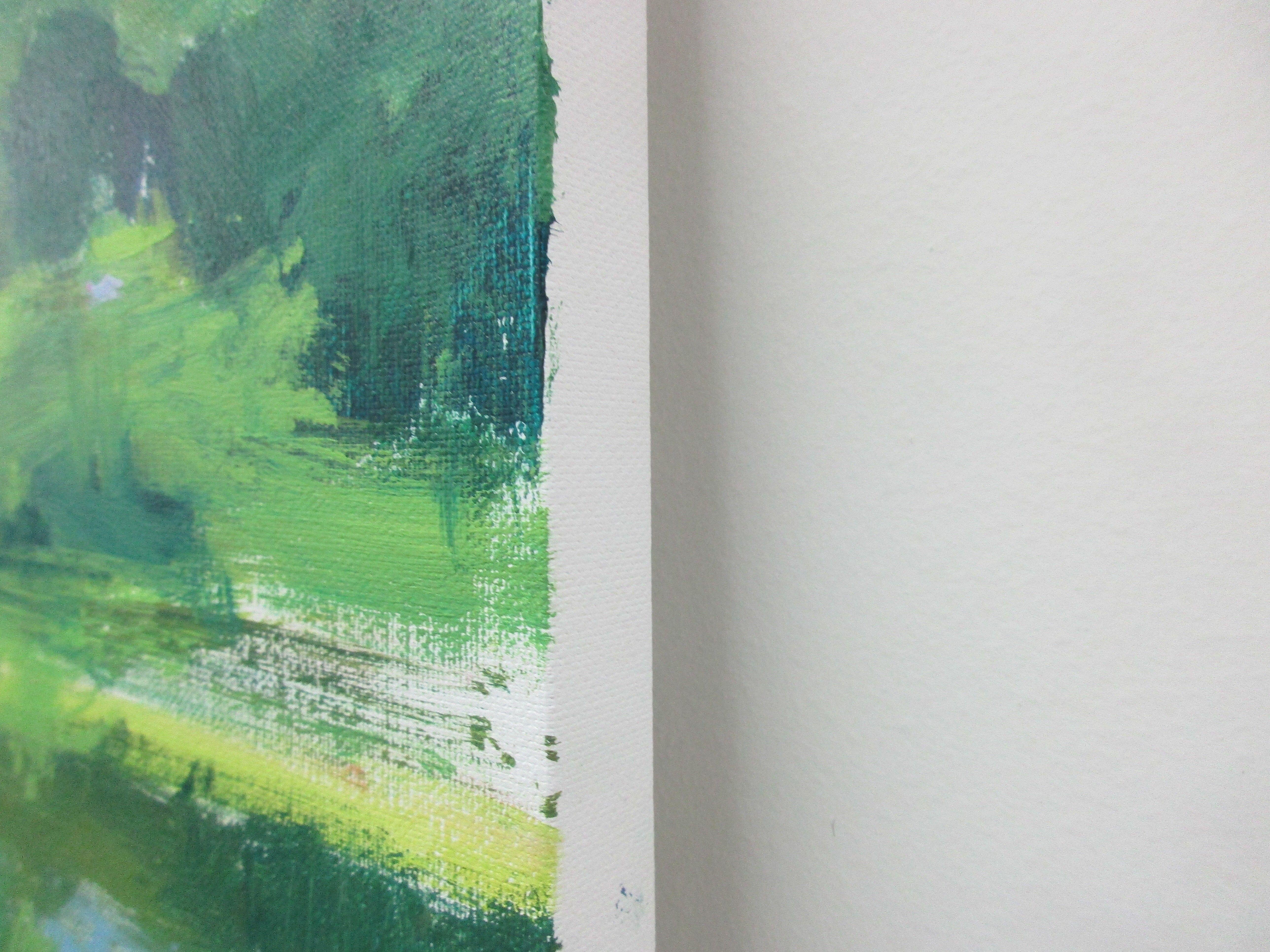 Swan Pond, Painting, Acrylic on Canvas For Sale 1