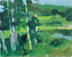 Swan Pond, Painting, Acrylic on Canvas