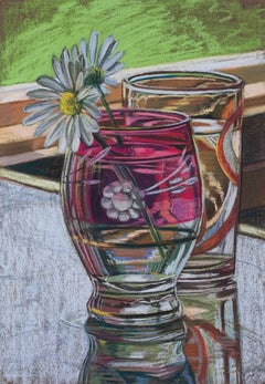 Janet Fish, Daisies, 1973, Still life watercolor on paper