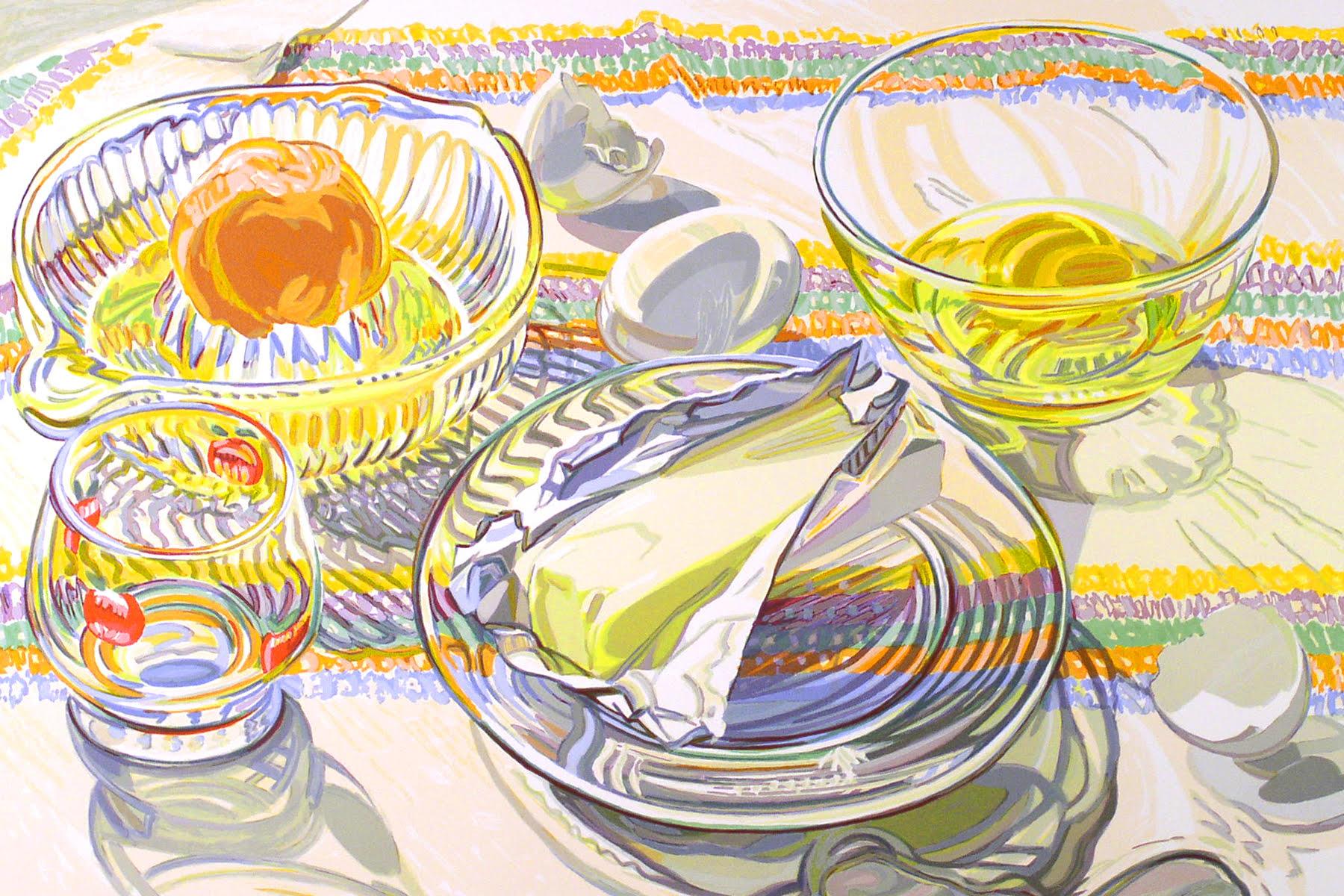 Janet Fish Still-Life Print - A. M.