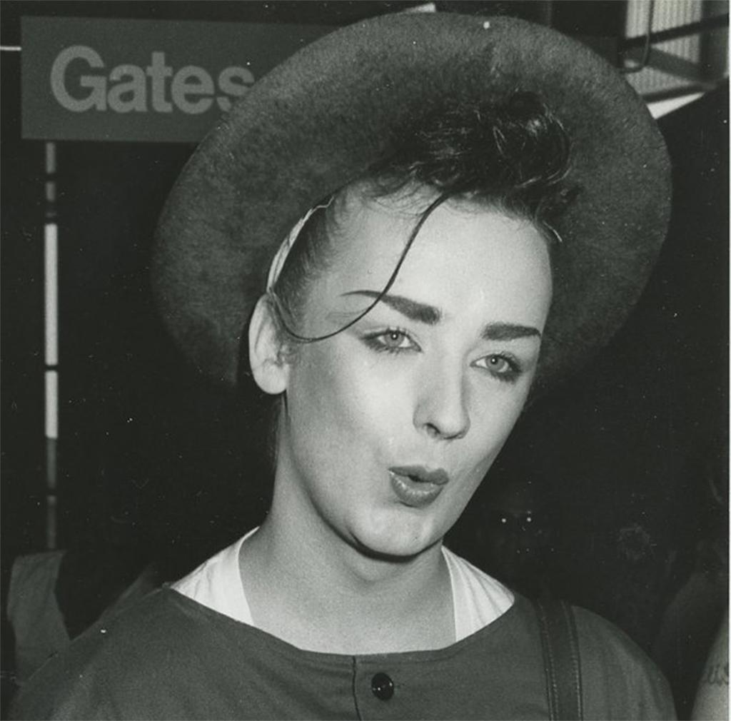 Boy George 1984 Black and White Portrait - Photograph by Janet Gough