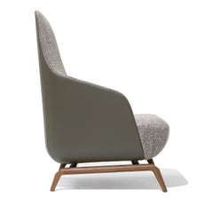 Janet Gray with metal base and Canaletto walnut Armchair