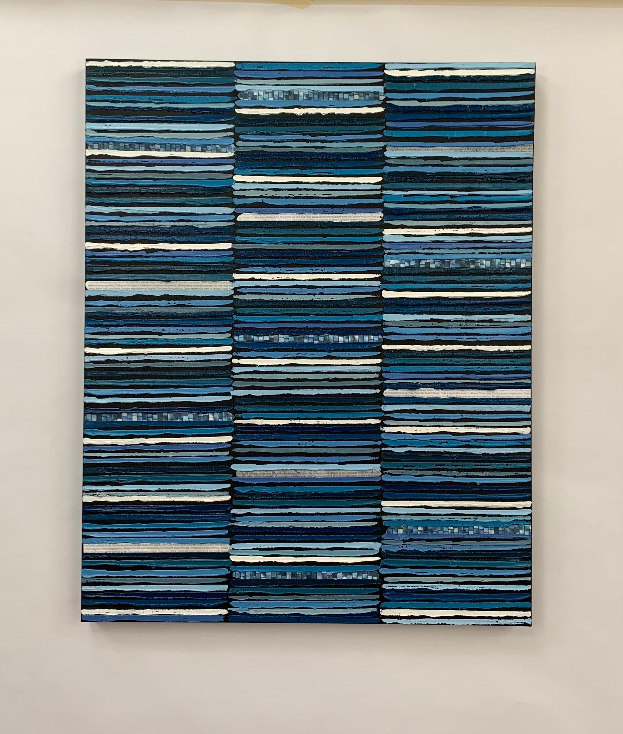<p>Artist Comments<br />Part of artist Janet Hamilton's signature series exploring geometric lines and color grids. 