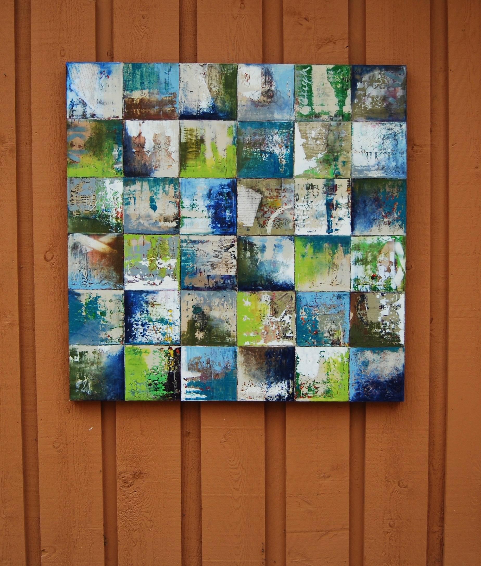 Squares by 48C - Abstract Mixed Media Art by Janet Hamilton