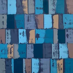 AG - Bleu/gris - Peinture à l'huile abstraite