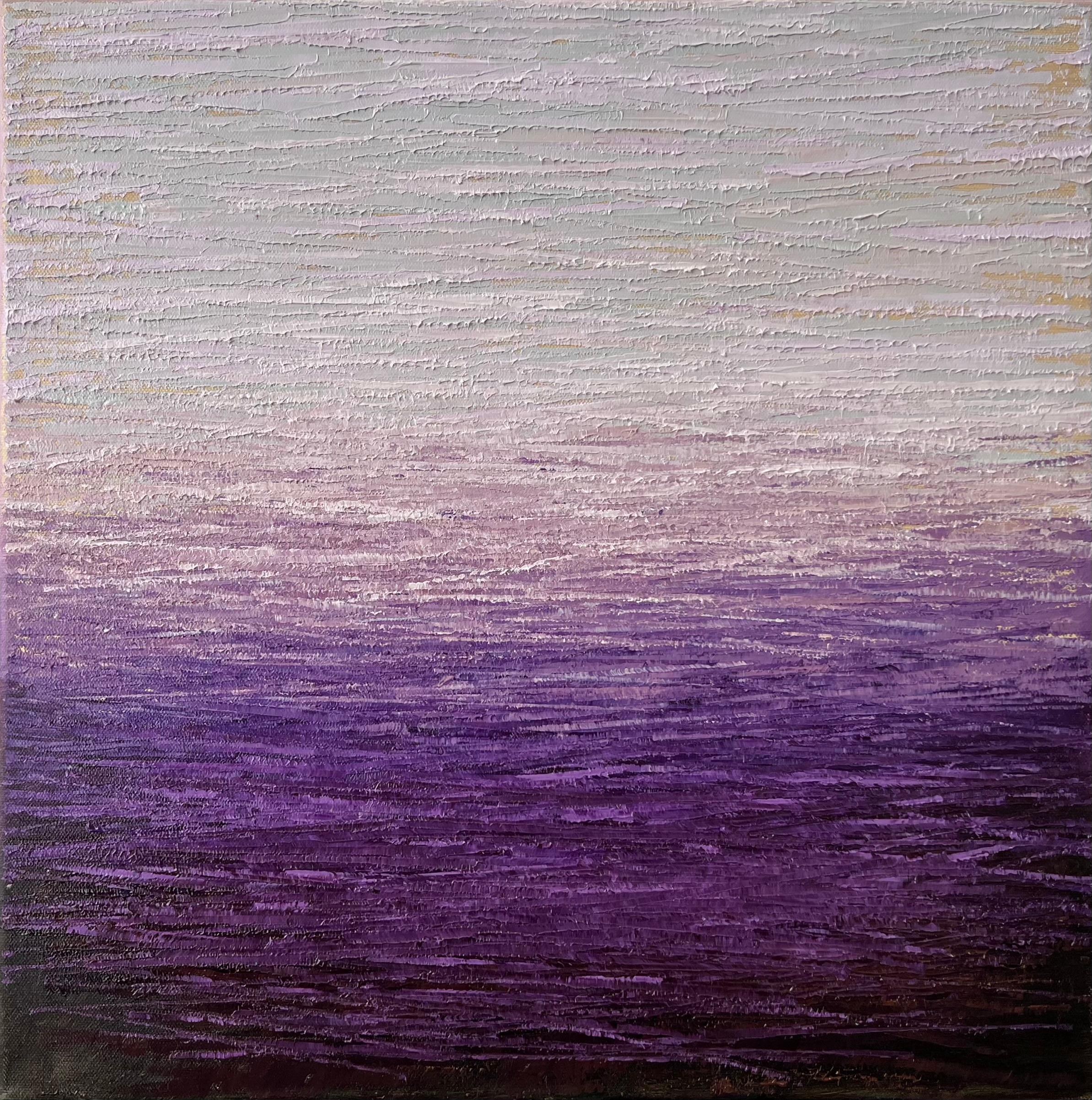 Janet Hamilton Abstract Painting - Amethyst Surprise, Abstract Oil Painting