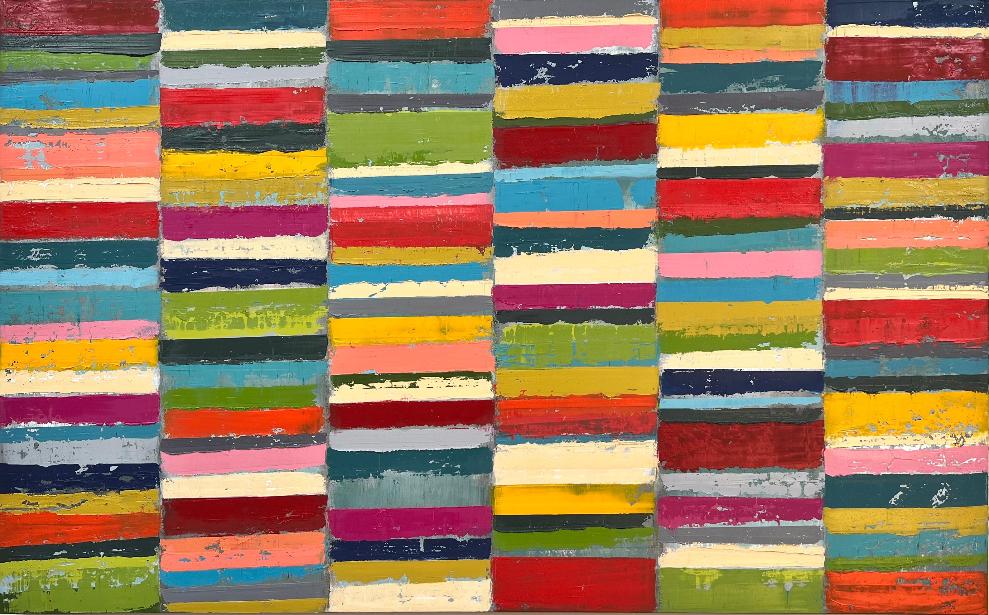 Abstract Painting Janet Hamilton - Gris de couleurs n° 3, peinture à l'huile abstraite