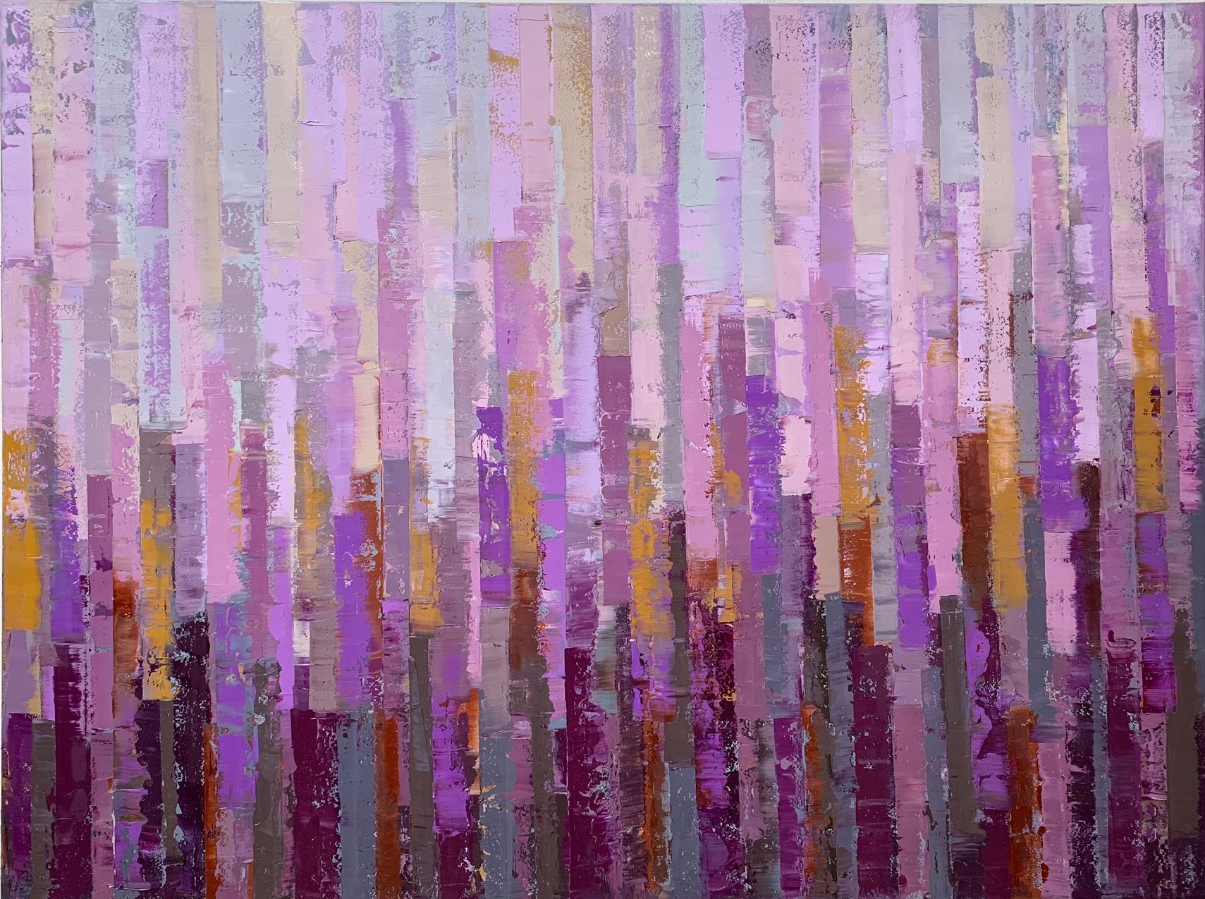 Janet Hamilton Abstract Painting - Cozy Night, Abstract Oil Painting