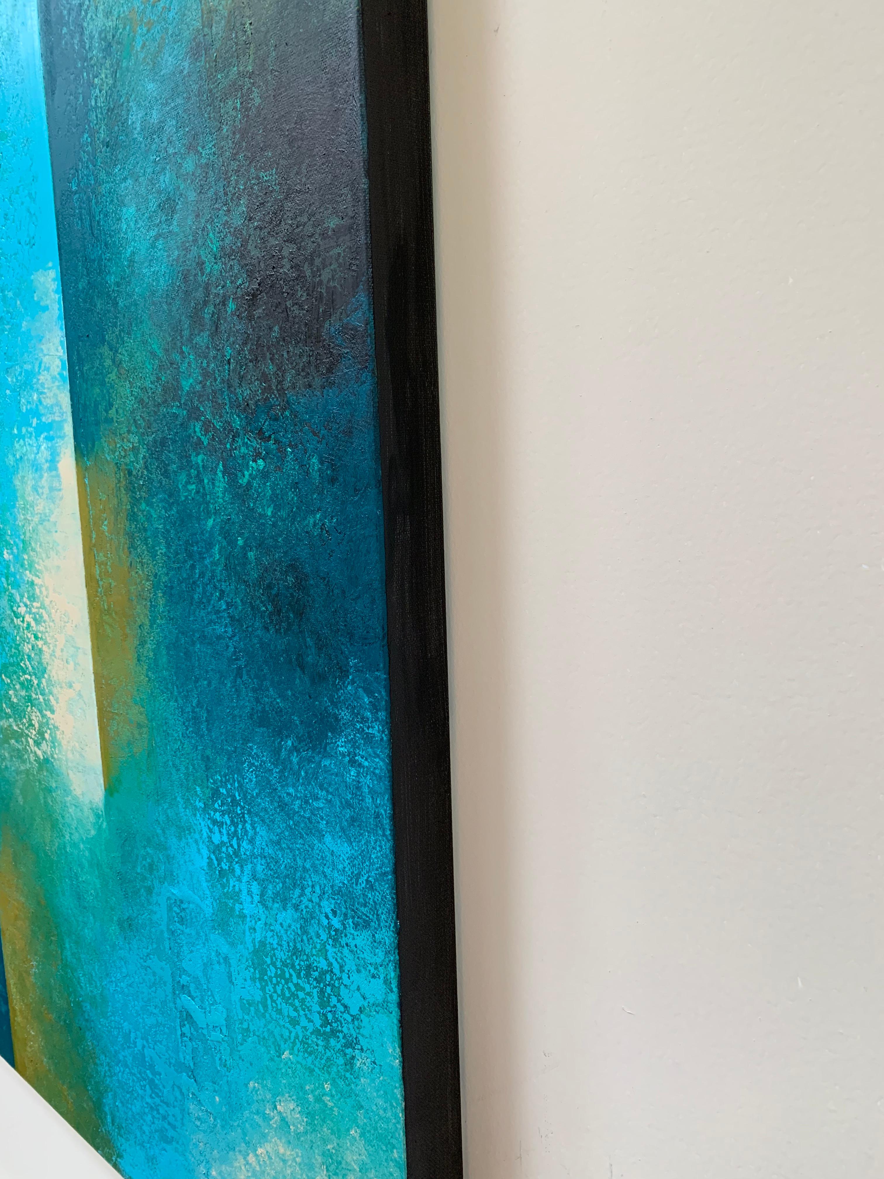 Sotto la pioggia 3, Pittura ad olio astratta - Painting di Janet Hamilton